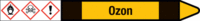 Rohrmarkierer mit Gefahrenpiktogramm - Ozon, Gelb/Schwarz, 2.6 x 25 cm, Seton