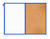 Tablica DUO MEMOBE korkowo-sucho�cieralna magnetyczna bia�a, rama drewniana lakierowana niebieska, 60x40 cm