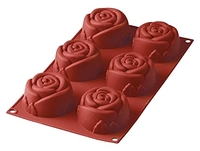 SILIKOMART 20.077.03.0063 SF077 MOULE FORME ROSE TAILLE GRANDE 6 CAVITÉS SILICONE PÊCHE 8051085017157