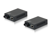 LevelOne RJ45 to SC BIDI Fast Ethernet Media Converter Set, Single-Mode Fiber, 20km