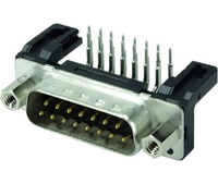 Harting DSUB SV MA SSDP ANG87-254 50P AU3 kabel-connector D-Sub 50-pin M Zwart, Metallic