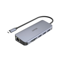 UNITEK D1026B notebook dock & poortreplicator USB 3.2 Gen 1 (3.1 Gen 1) Type-C Grijs