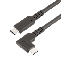 StarTech.com Câble USB-C Robuste à Angle Droit de 1m, USB 3.2 Gen 2 (10 Gbps), Cordon de Transfert de Données USB-C à C Complet - Mode Alt DP 4K 60Hz, 100W Power Delivery - Câbl...