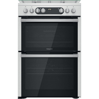 Hotpoint HDM67G9C2CX/U Freestanding cooker Electric Gas Silver A