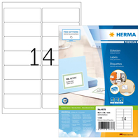 HERMA Adressetiketten Premium A4 99.1x38.1 mm weiß Papier matt 1400 St.