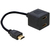 Techly 0.3m HDMI - 2x HDMI M/F HDMI kabel 0,3 m HDMI Type A (Standaard) 2 x HDMI Type A (Standard) Zwart