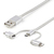 StarTech.com Cavo di ricarica multiplo USB da 1m - Adattatore da USB a Micro-USB o USB-C o Lightning per iPhone / iPad / iPod / Android - Certificato Apple MFi - Caricatore USB ...