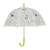Esschert Design KG280 Kinder-Regenschirm Schwarz, Grün, Transparent