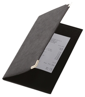 Rechnungsmappe im klassischen Design mit Metallecken aus schwarzem edlem
