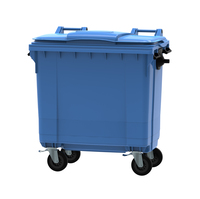 Container 770 Liter flachem Deckel, Farbe: Blau Kunststoff Container