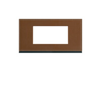 Plaque gallery 4 modules entraxe 71mm matiere coffee leather (WXP4904)