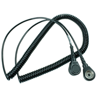 WETEC Spiralkabel mit Druckknopf, ESD, schwarz, 3/10 mm, 3,6 m