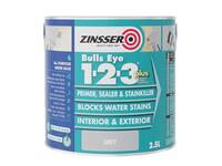 Bulls Eye® 1-2-3 Plus Primer, Sealer & Stain Killer Grey 2.5 litre