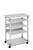 Durable Adjustable Mobile PC Computer Desk Workstation Trolley on Wheels | Grey
