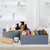 Relaxdays Schubladen Organizer, 4-teiliges Wäscheorganizer Set, für Kleiderschrank & Schublade, für Unterwäsche, grau