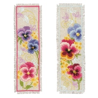 Counted Cross Stitch Kit: Bookmarks: Violets: Set of 2