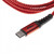 2in1 adatkábel, C típusú USB, villámhoz, nejlon, 1 m, piros-fekete