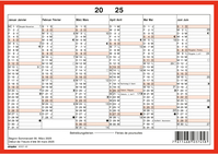 SIMPLEX Wandkalender 2025 4032140.25 6M/1S rot/weiss DE/FR A5