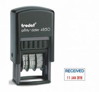 Trodat Printy 4850/L1 Self Inking Word and Date Stamp RECEIVED 25x5mm Blue/Red Ink