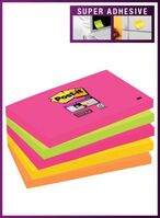 Post-it Super Sticky Notes 76x127mm 90 Sheets Neon Rainbow Colours (Pack 5)