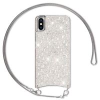 NALIA Glitter Cover with Chain compatible with iPhone XS Max Case, Diamond Mobile Back Protector & Necklace, Sparkly Silicone Bumper Slim Shockproof Protective Skin Twinkle TPU ...