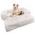 BLUZELLE Sofaschutz Hundebett Große Hunde, Hundedecke für Couch Sofa Cover Schutz Decke Plüsch Matte Wasserfest Waschbar Cream