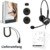 GEQUDIO Headset 2-Ohr für Mitel, Aastra, Poly, Gigaset-RJ Telefon inklusive RJ Kabel, Lautstärkeregelung, Ersatz Polster