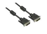 Anschlusskabel DVI-D 24+1 Stecker an Stecker, mit Ferritkern, schwarz, 1,8m, Good Connections®