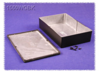 Aluminium Druckgussgehäuse, (L x B x H) 222 x 146 x 51 mm, schwarz (RAL 9005), I