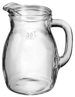 Glas-Krug Bistrot mit Füllstrich; 1200ml, 9.3x18.5 cm (ØxH); transparent; rund;