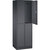 Armario guardarropa de acero de dos pisos INTRO, A x P 620 x 500 mm, 4 compartimentos, cuerpo gris negruzco, puertas en gris negruzco.