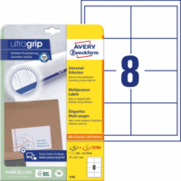 Universal-Etiketten ultragrip 97x67,7 mm VE=240 Etiketten / 30 Bogen weiß