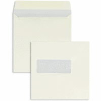 Briefumschläge 155x155mm 100g/qm gummiert Sonderfenster VE=500 Stück weiß