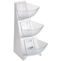 APS 3 Tier Multi Rack with Plastic Bins - Stainless Steel - 410x240x190mm - 1L