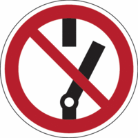 Sicherheitskennzeichnung - Schalten verboten, Rot/Schwarz, 31.5 cm, Aluminium