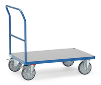 fetra® Schiebebügelwagen mit Hart-PVC-Platte, Ladefläche 1200 x 800 mm, robust, 600 kg Tragkraft