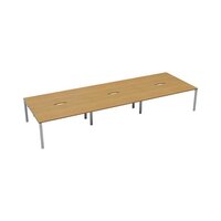 Jemini 6 Person Bench Desk 3600x1600x730mm Nova Oak/White KF808800