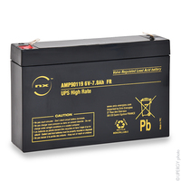 Unité(s) Batterie onduleur (UPS) NX 7.8-6 UPS High Rate FR 6V 7.8Ah F6.35
