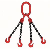 Kuplex grade 8 and 10 chain slings, 2m reach - with safety hooks, four legs