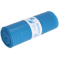 Zugbandsäcke DEISS PREMIUM aus LDPE 120 Liter, 700x1000+50 mm Typ 60 blau