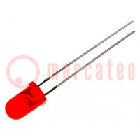 LED; 5mm; red; 50÷200mcd; 30°; Front: convex; 2÷2.5V; No.of term: 2