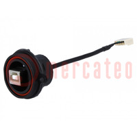 Cable; USB Buccaneer; 5pin socket,USB B socket; 0.132m; IP68