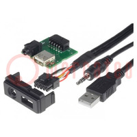 USB/AUX adapter; Mazda; Jack 3,5mm 4pin aljzat,USB A aljzat