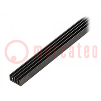 Heatsink: extruded; grilled; black; L: 1000mm; W: 19mm; H: 10mm