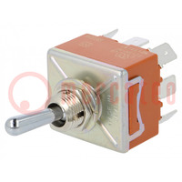 Switch: toggle; Pos: 2; 3PDT; ON-ON; 15A/250VAC; 15A/30VDC; -25÷85°C