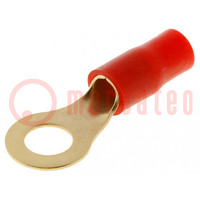 Connecteur: anneau; M8; 10mm2; doré; isolée; rouge