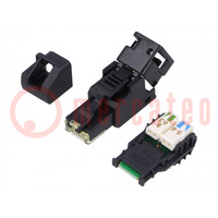 Plug; RJ45; PIN: 8; Cat: 6a; unshielded,with protective cap