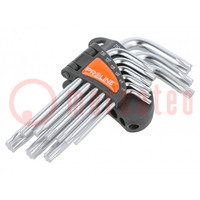 Wrenches set; Torx®; Chrom-vanadium steel; 9pcs.