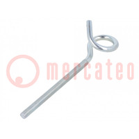 Hook; ring; steel; zinc; Thread len: 105mm; Overall len: 160mm