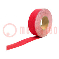 Tape: markerend; rood; L: 18,3m; W: 50mm; antislip,zelfklevend